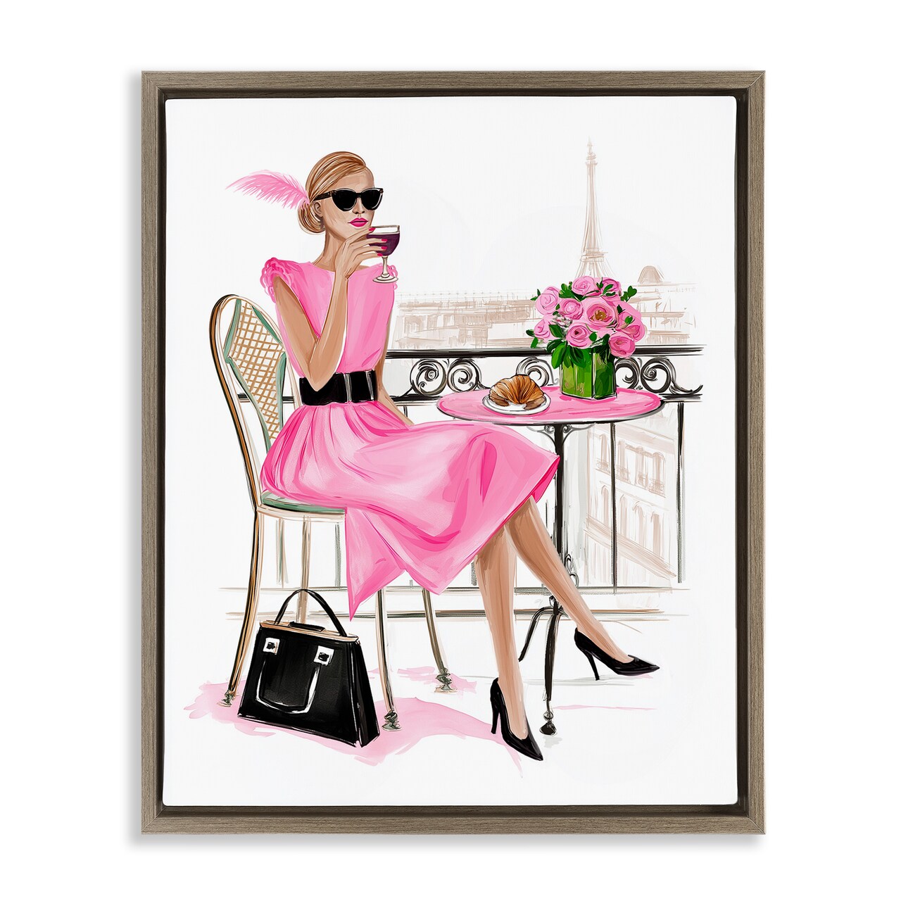 Stupell Industries Parisian Chic on Cafe Balcony Floating Frame, design by Jess Stempel